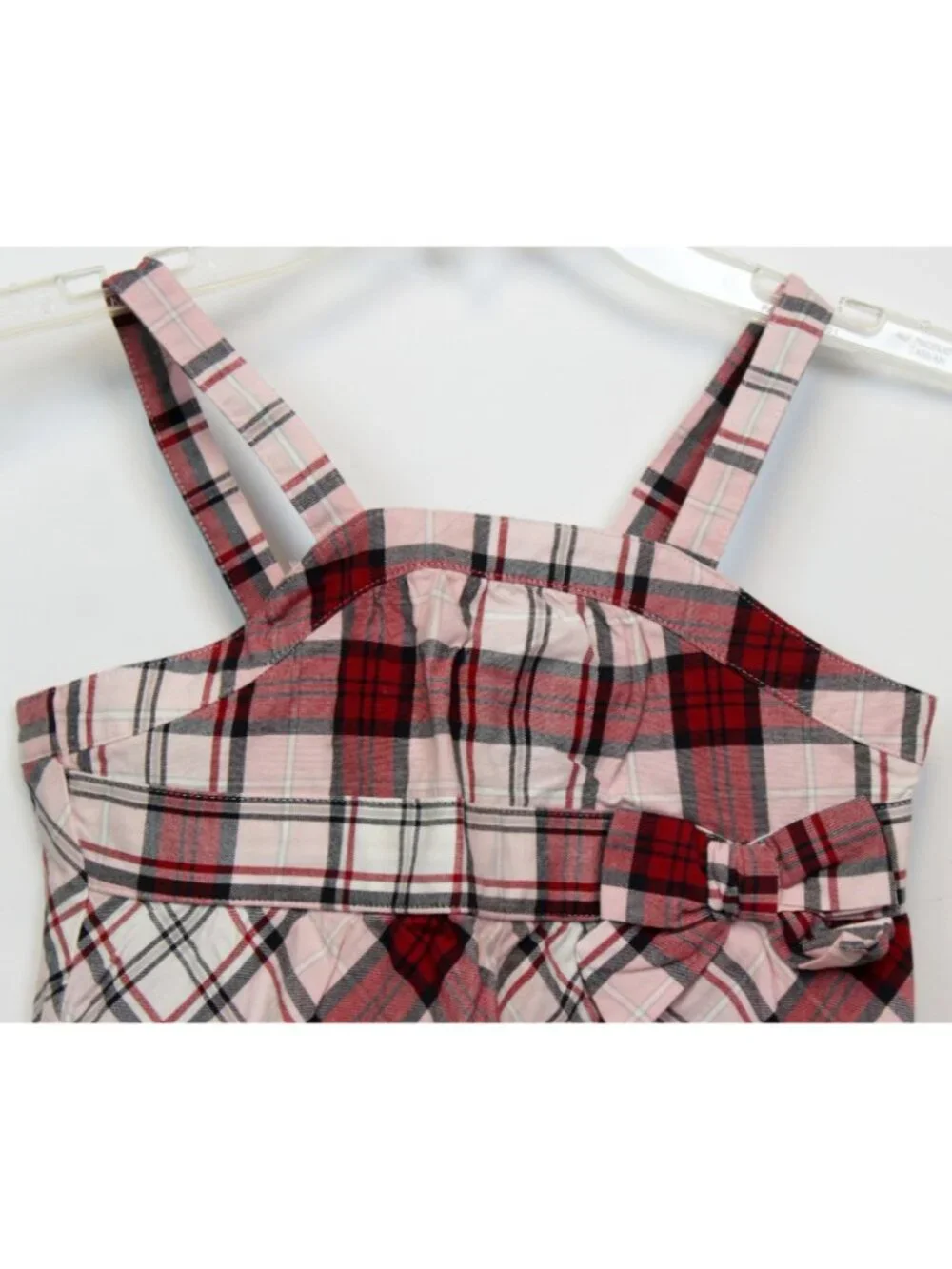 2007 Gymboree School Girls Rock Y2K Pink Plaid Tank Top sz 7 Baby Doll Empire